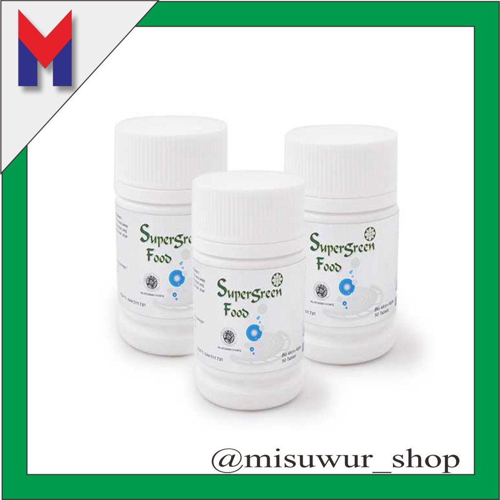 3 pack Suplemen imunitas tubuh Supergreen food / sgf 50 tabs KK Indonesia Original