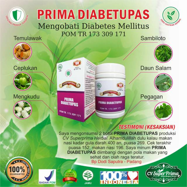 HERBAL EXTRAK KAPSUL DIABETES  ISI 60 MENGGOBATI DIABETES MILLITUS