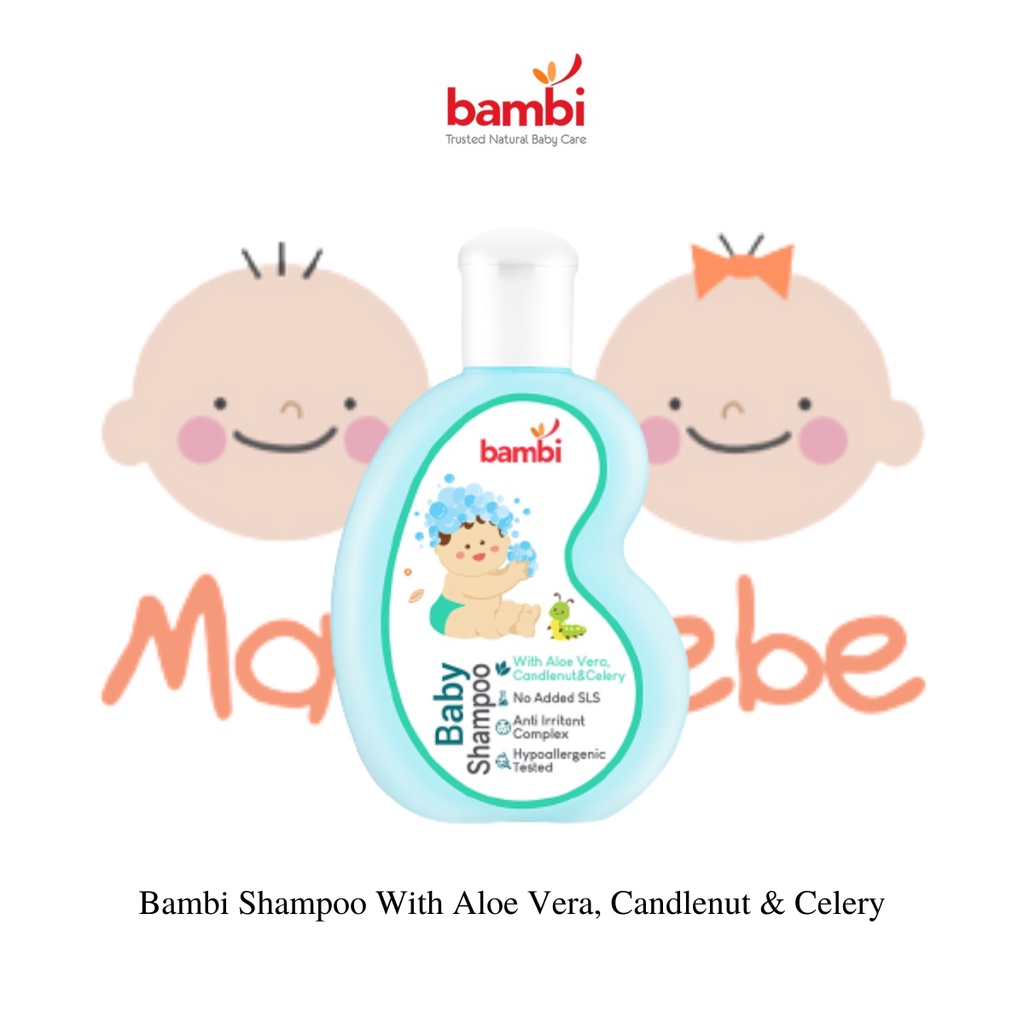 Bambi Baby Shampoo With Aloe Vera, Candlenut &amp; Celery 100ml