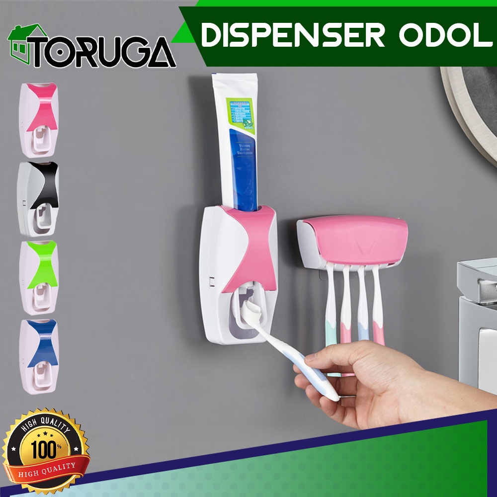 Tempat Pasta Gigi Dispenser Odol Brush Holder Kamar Mandi Gantungan Dinding