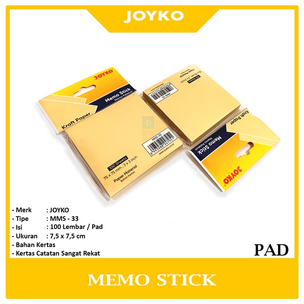 Jual Joyko Memo Stick Kertas Note Mms Warna Coklat Pad Shopee