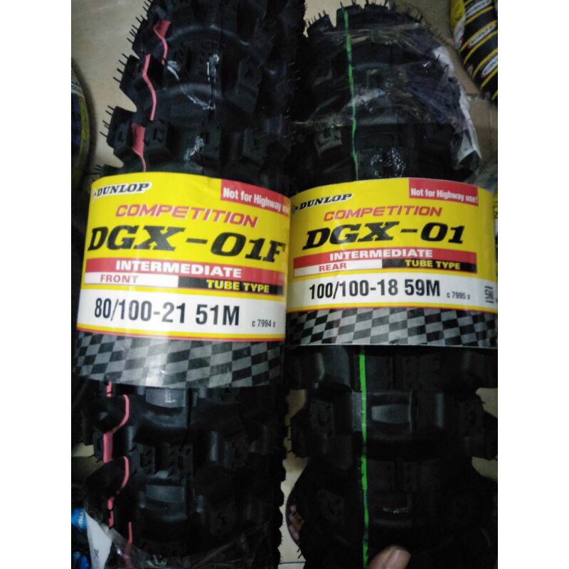 BAN DUNLOP DGX-01(DGX01)ring 18/21 ukuran 80/100-21 & 100/100-18 ban motor cross/trail