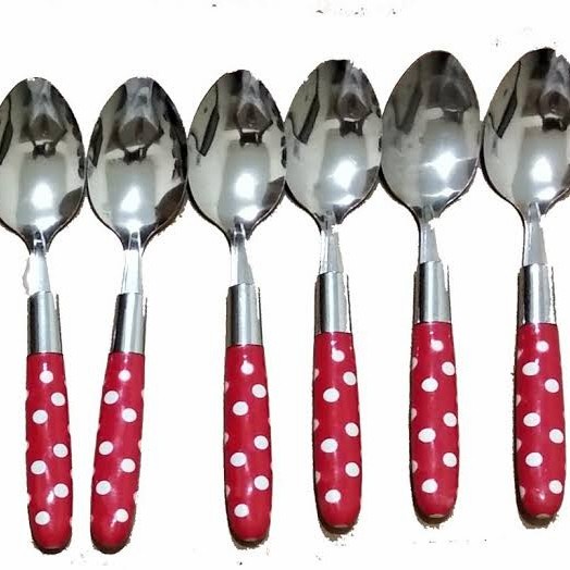 [BISA COD] PROMO Sendok Makan Isi 6 pcs Motif Polkadot Stainless Alat Makan Gagang Polkadot Unik Terlaris Murah