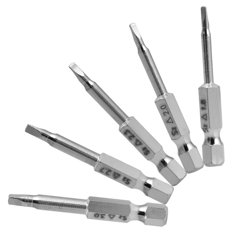 Mary 5pcs / Set Mata Obeng Magnetik S2 Steel 1 / 4 Hex Shank 50mm Untuk Alat Pertukangan