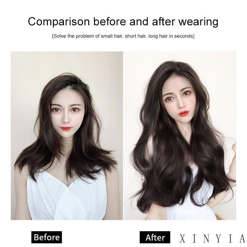 Wig Rambut Panjang Keriting Gelombang Besar Bentuk U Model One Piece Untuk Wanita