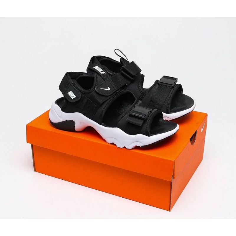 Nike Sandal/Sepatu Canyon Black White For Unisex 37-45
