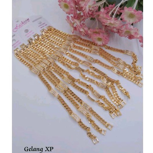 GELANG TANGAN DEWASA PLAT STRIPES 4 PERMATA