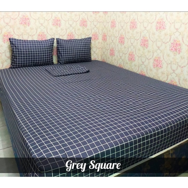Sprei Motif Grey Square home made