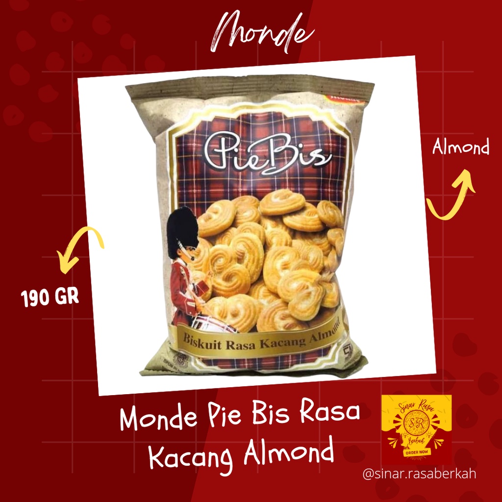 

Monde Pie Bis Kacang Almond 190 gram