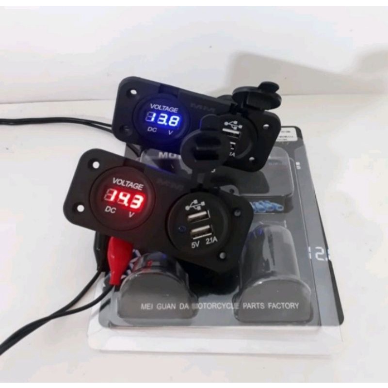 Volmeter/Charger Hp Usb Body Universal Nmax,Pcx,Aerox,Lexi,Mio,Vario,Xmax Dll