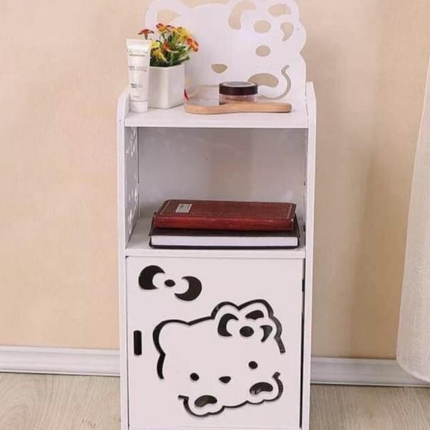 

Lemari Kabinet kayu KITTY Side desk Box Storage Rak serbaguna HK808
