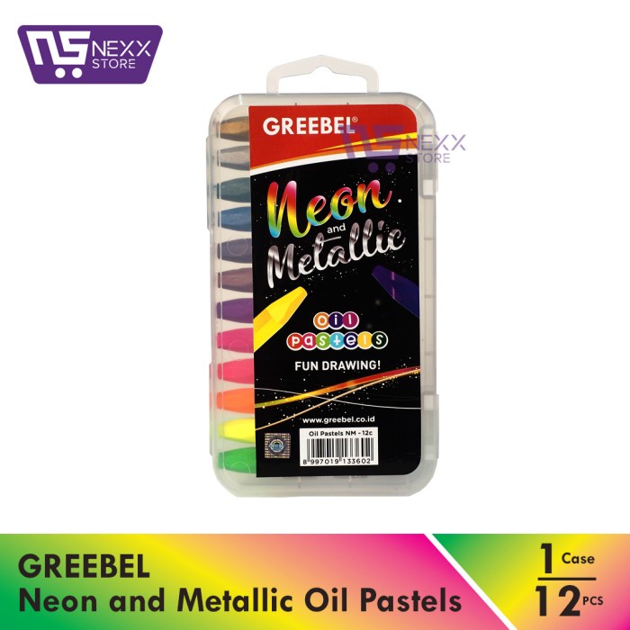 

PASTEL-DRY-OIL- GREEBEL NEON AND METALLIC OIL PASTELS - 12 PCS ( NM-12C ) CRAYON -OIL-DRY-PASTEL.