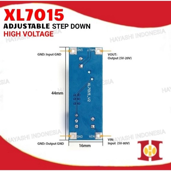 XL7015 Step Down DC DC Wide High Voltage Adjustable Penurun Tegangan