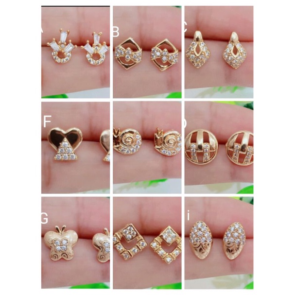 NXi771. Anting xuping wanita lapis emas dgn mata zircon