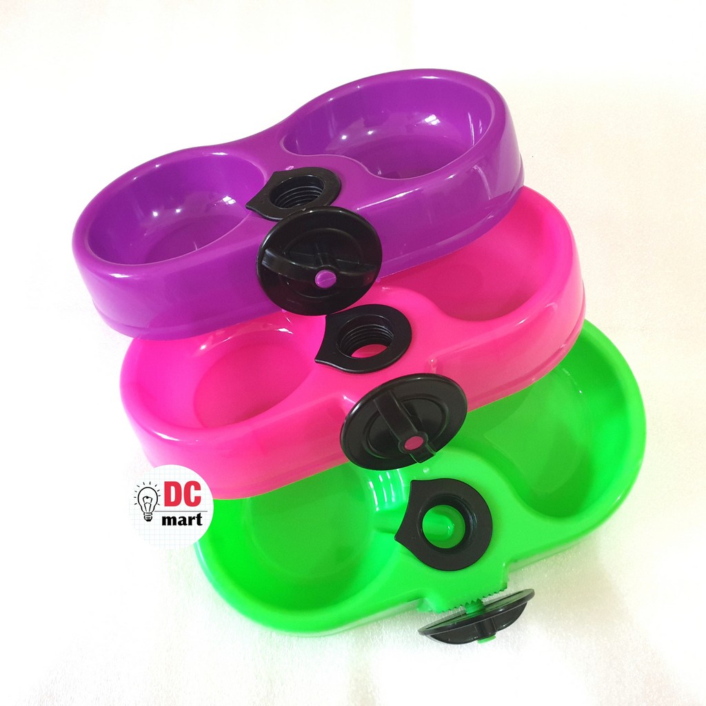 Tempat Makan Hewan Gantung Dobel / Pet Bowl / Mangkok Hewan Anjing Kucing