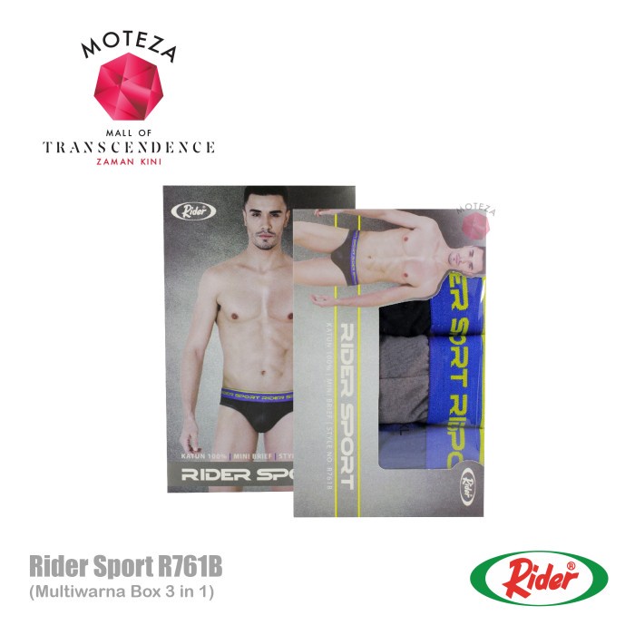 Celana Dalam Underwear Brief Pria - RIDER Sport R761B / 761 - isi 3 pc