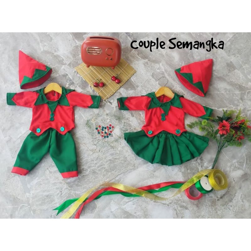 KOSTUM NATAL ANAK DAN DEWASA /KOSTUM SEMANGKA FREE TOPI / KOSTUM COCOMELON/ BAJU NATAL DRESS NATAL