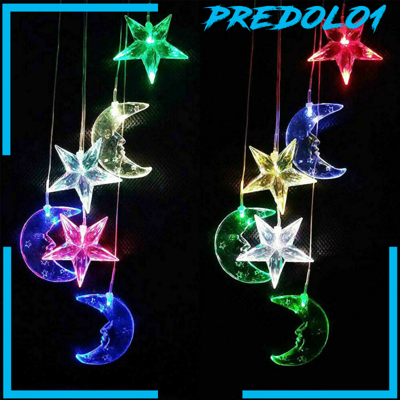 (Predolo1) Wind Chimes / Genta Angin Tenaga Surya Berubah Warna Untuk Taman / Outdoor