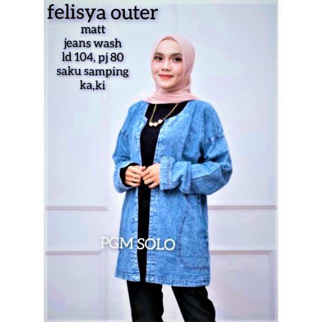 [COD] outer // cardiga // kimono jeans // denim blazer jumbo wanita // lengan panjang // oversize // murah // kekinian