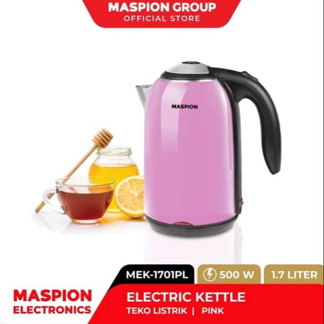 Maspion Teko Listrik Stainless Pink 1,7 Liter