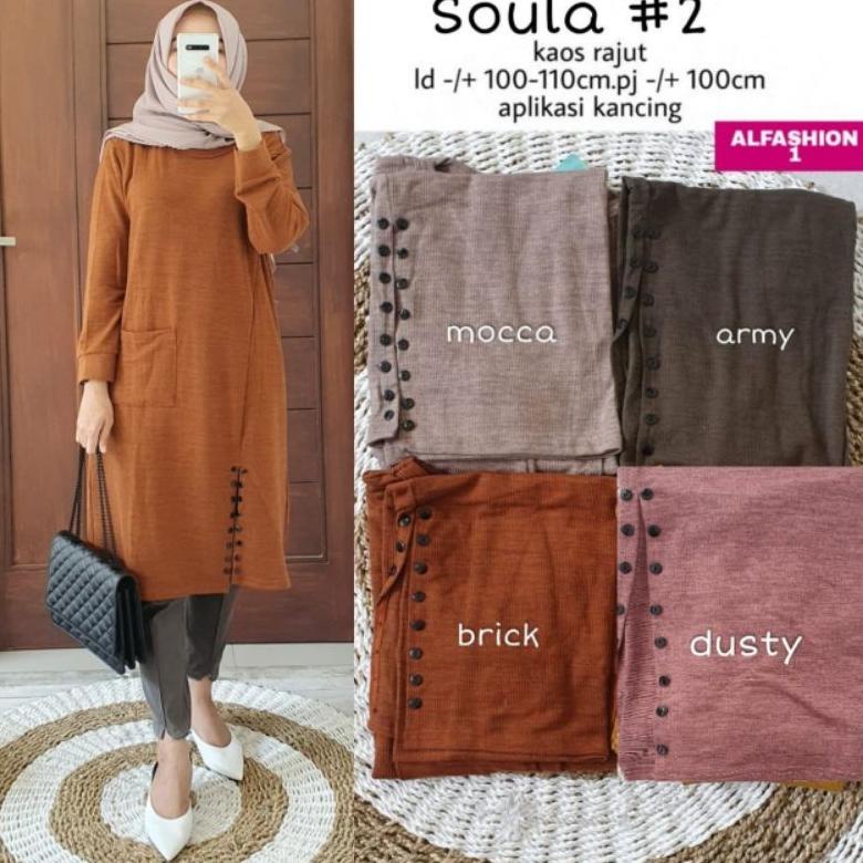 Soula Tunik / Tunik Kaos Rajut Ld100 Melar / Kiwi Tunik / Aiko Tunik / R.12 - 199