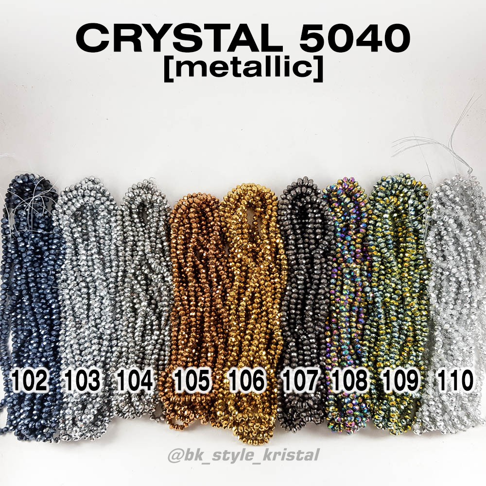 Kristal Renteng 5040 Warna Metallic - Per renteng/string