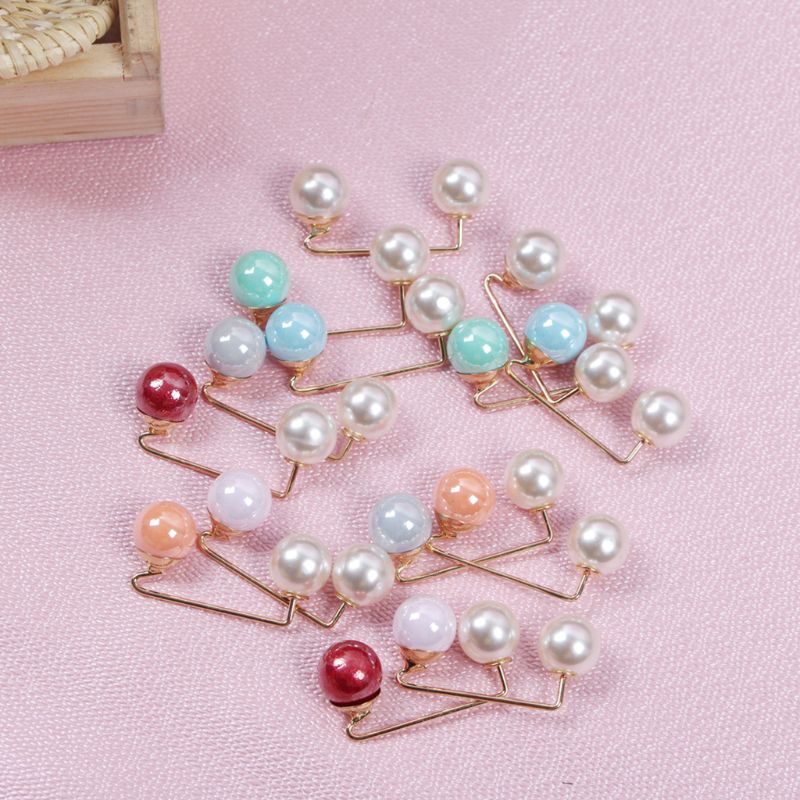 Siy 10pcs / Pak Bros Pin Boutonniere Mutiara Imitasi Simple Aksesoris Scarf Wanita