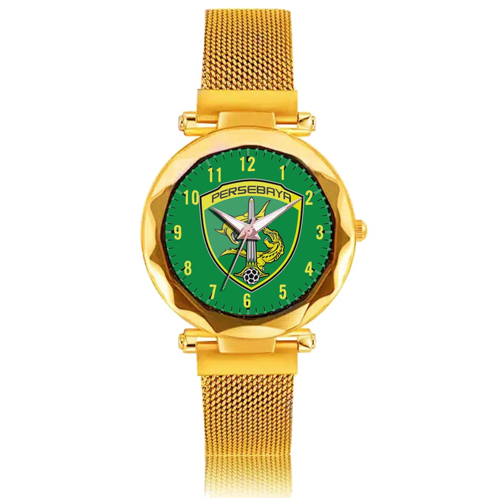 Jam Tangan Wanita Custom - Bonita PERSEBAYA MOTIF 9 Free Box &amp; Batre Cadangan