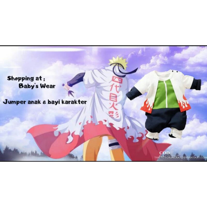 JUMPER BAYI LENGAN PANJANG IMPORT KOREA 0-24BULAN / JUMPER MOTIF HOKAGE NARUTO
