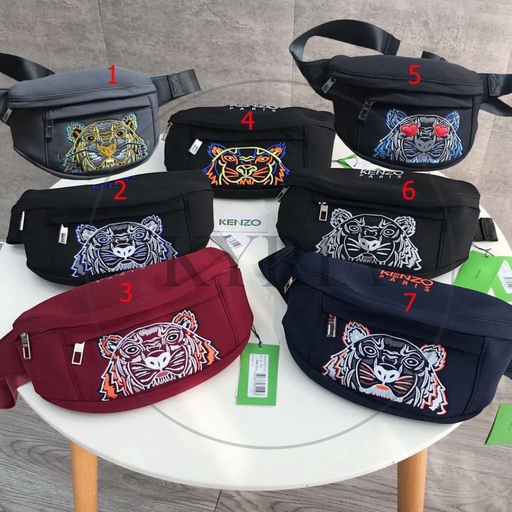 tas pria dada pinggang WAISTBAG BUMBANG TIGER bordir