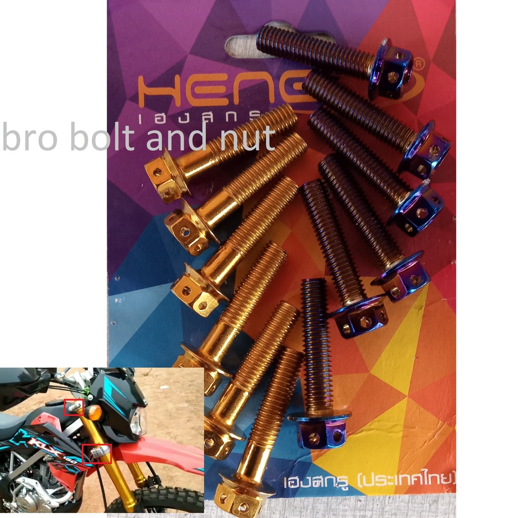 Baut Probolt Stenliss Shock Skok USD Depan KLX BF 150 Extreme Original Thailand