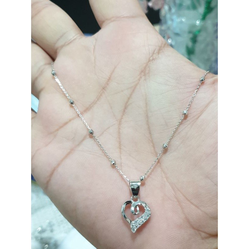 kalung emas putih jedar  berliontin love model satu dan dua