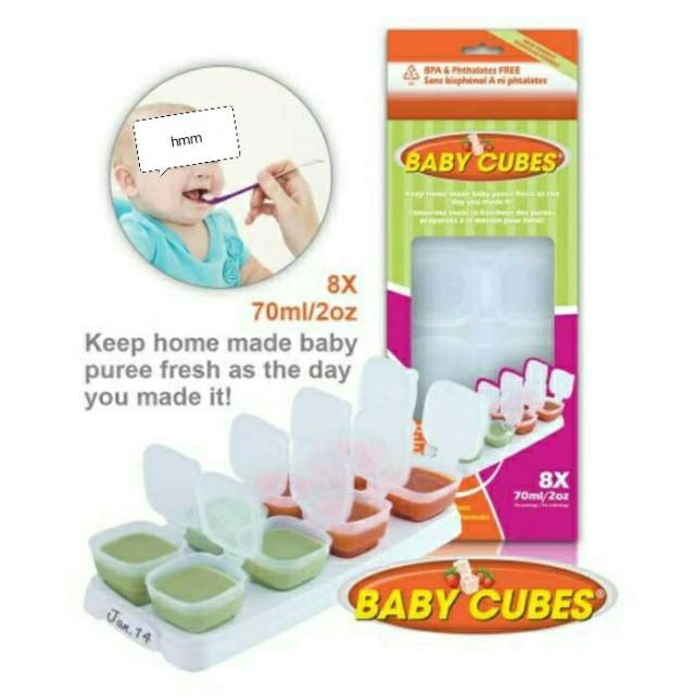 Tempat Penyimpan Makanan Bayi di freezer / Baby Cubes 70ml