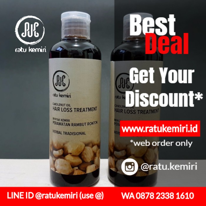 DISKON!! PAKET HEMAT PERAWATAN RAMBUT RONTOK ALAMI RATU KEMIRI STYLING RAMBUT