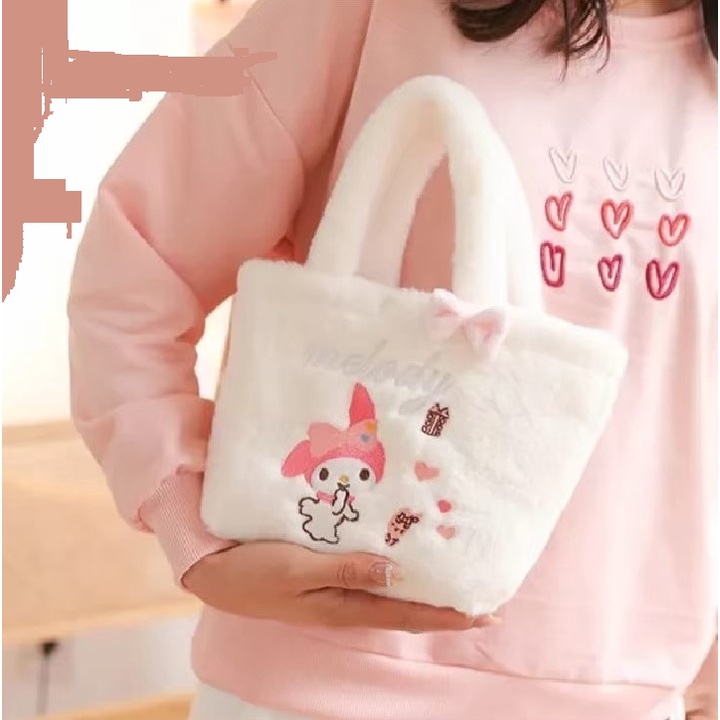 Tas Tote Wanita Terbaru Style korean Bahan Bulu-Bulu boneka
