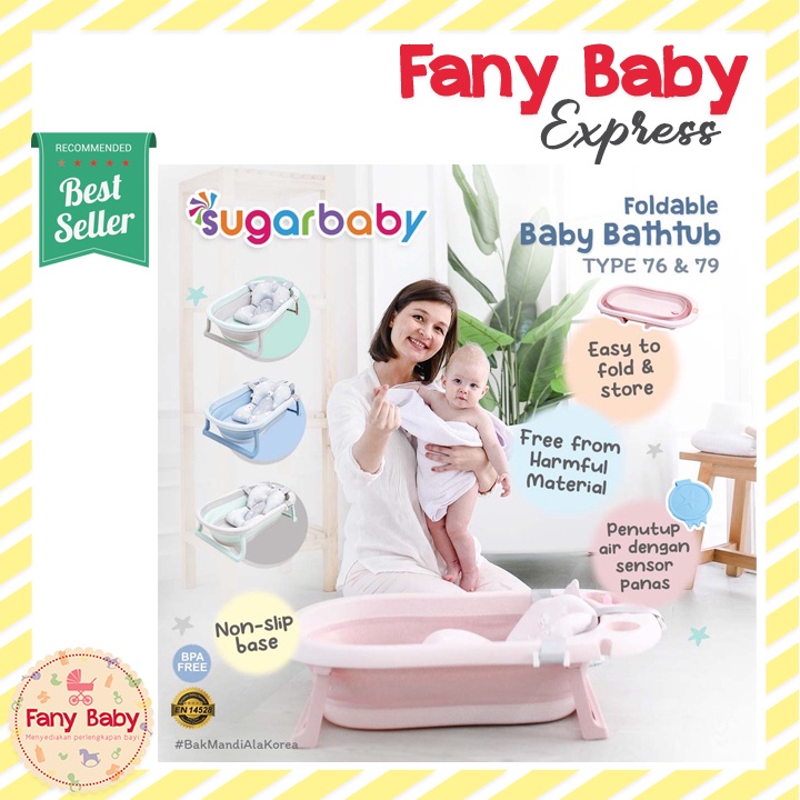 SUGAR BABY FOLDABLE BABY BATHTUB WITH HEAT SENSOR F76 &amp; F79