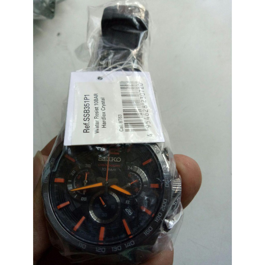 Seiko Quartz SSB351P1 Chronograph Orange - Jam Tangan Pria SSB351