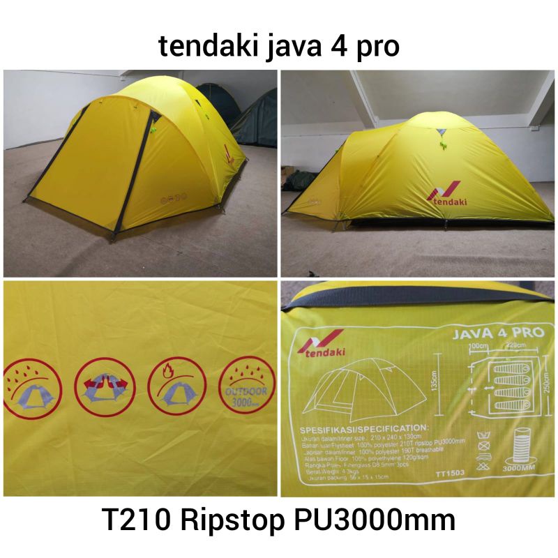 TENDAKI •Grosir Tenda Camping Dome Termurah •Java 4 Light •Arundaya 4+ air •Java 4 pro •Borneo 4 •Borneo 3 •NSM 4 •Double Layer PU3000mm PU4000mm •Kapasitas 4-5 Orang