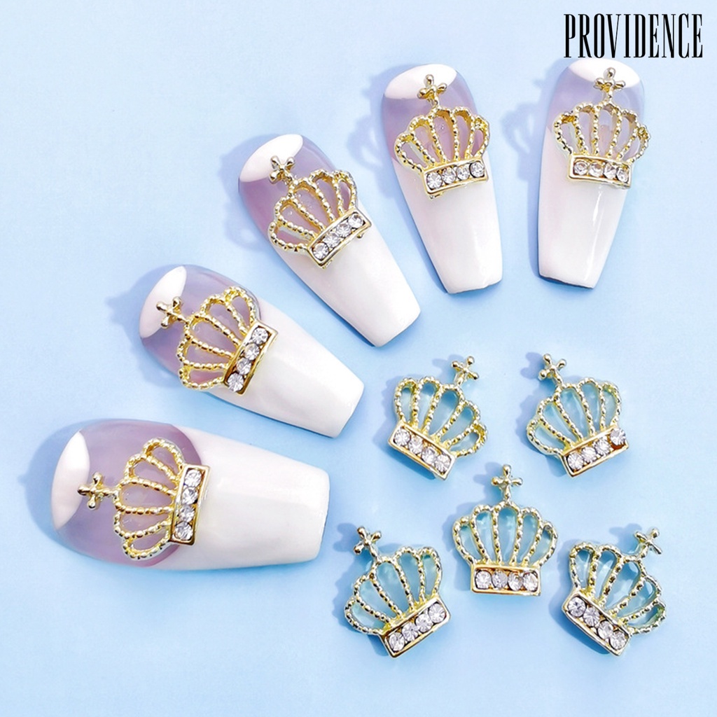 Providence 10Pcs/Bag Nail Rhinestones Crowns Dollars Manicure Design Alloy 3D Nail Art Decorations for Nail Design