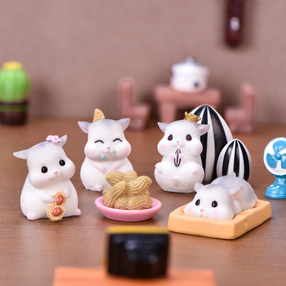 CHOOKEY Home Decor Hamster Figurines Desktop Miniature Ornaments Mini DIY Micro Crafts Fairy Garden Landscape