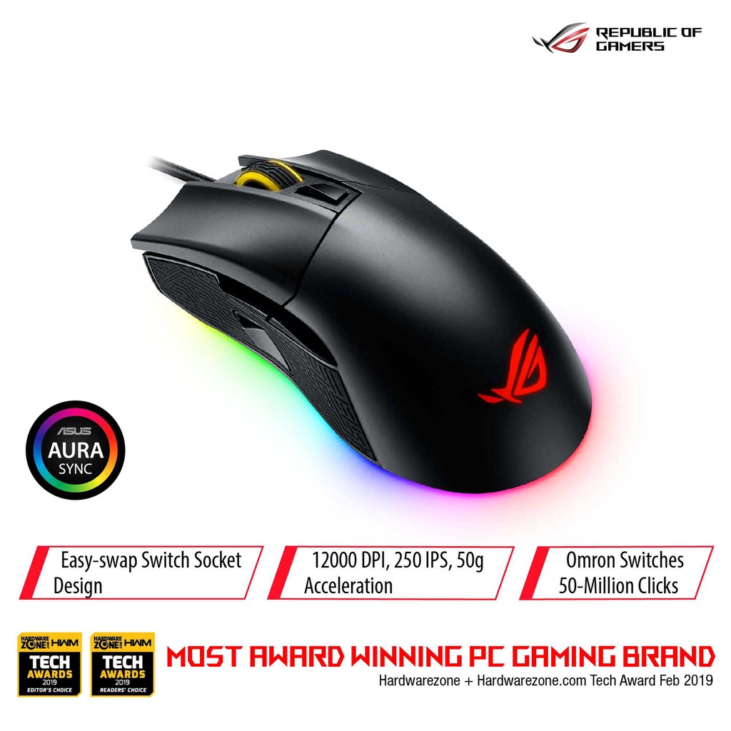 Asus ROG Gladius II - RGB Aura Sync 12000DPI P502 Mouse Gaming 2