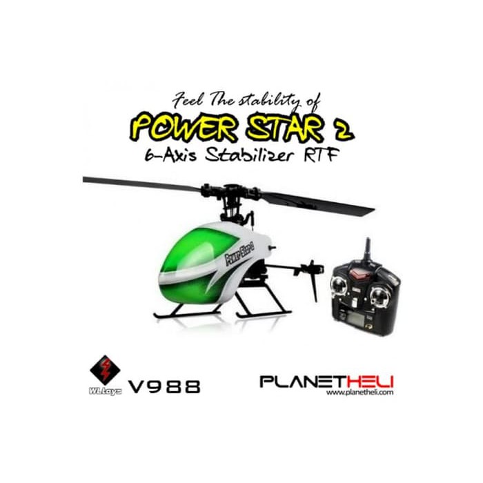 WLtoys V988 Power Star 2 4CH 6-Axis Gyro Flybarless Helicopter 2.4gHz