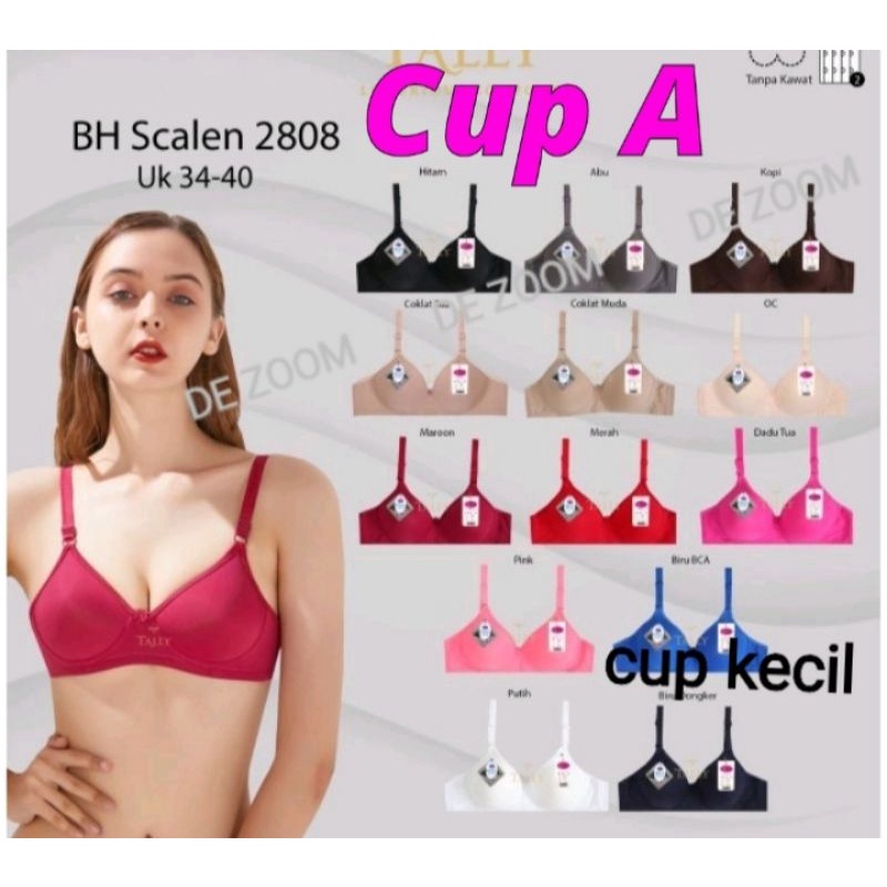 Bra bh scalen 2808 Cup A=Cup kecil tidak ada Kawat kait 2