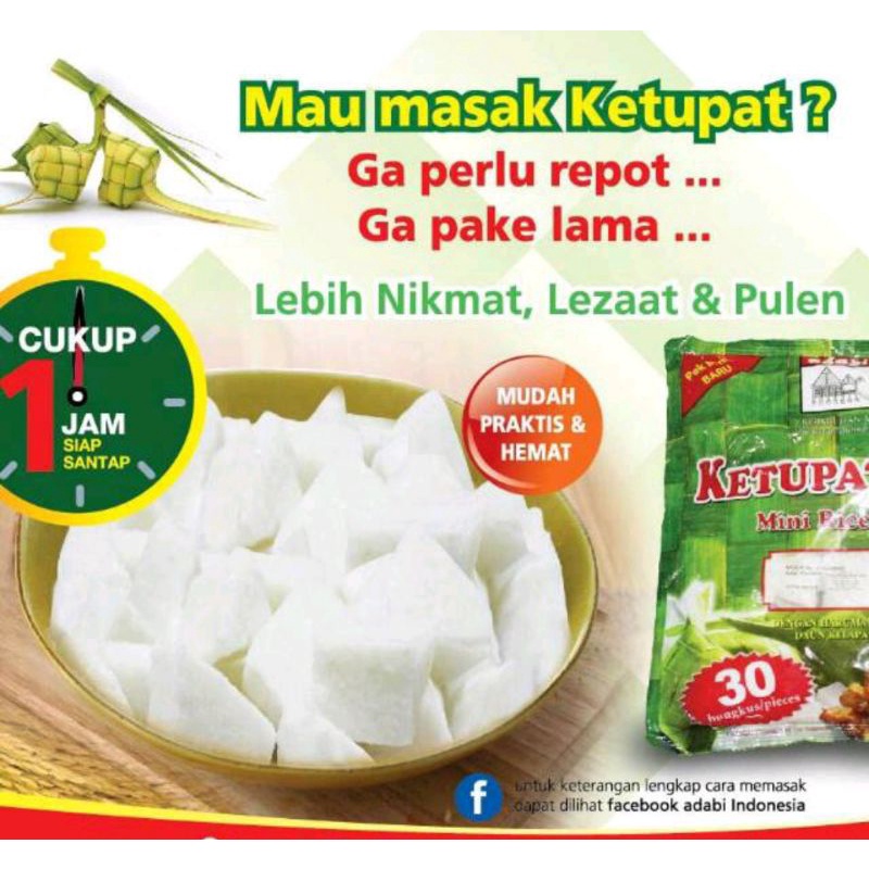 

Ketupat mini Adabi 1 Pak isi 30