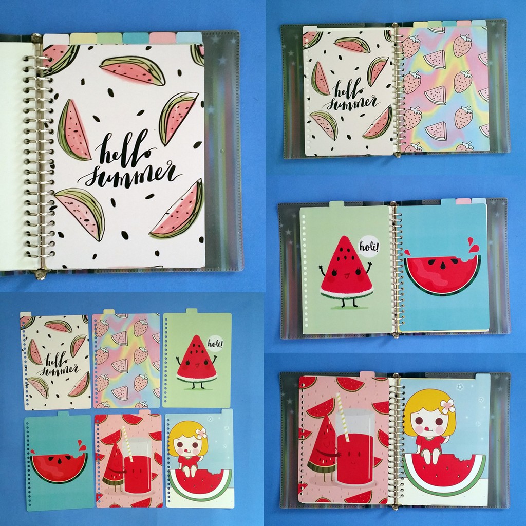 

Pembatas Watermelon Binder 2 Ring, 6 Ring, 20 Ring, 26 Ring 1 Set 6 Lembar Laminasi Glossy Murah