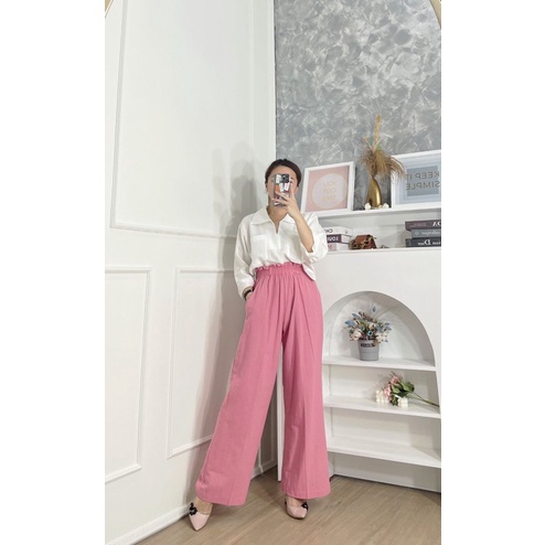 PRANA COLLECTION || Madeline Crop & Cullotes Set-Dusty pink