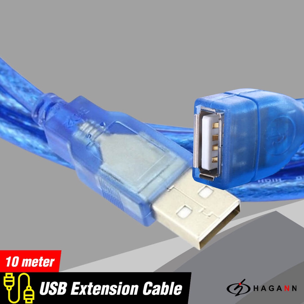 Kabel USB 2.0 Male to Female Extension Sambungan Perpanjangan 10M Cable 10 Meter Extention