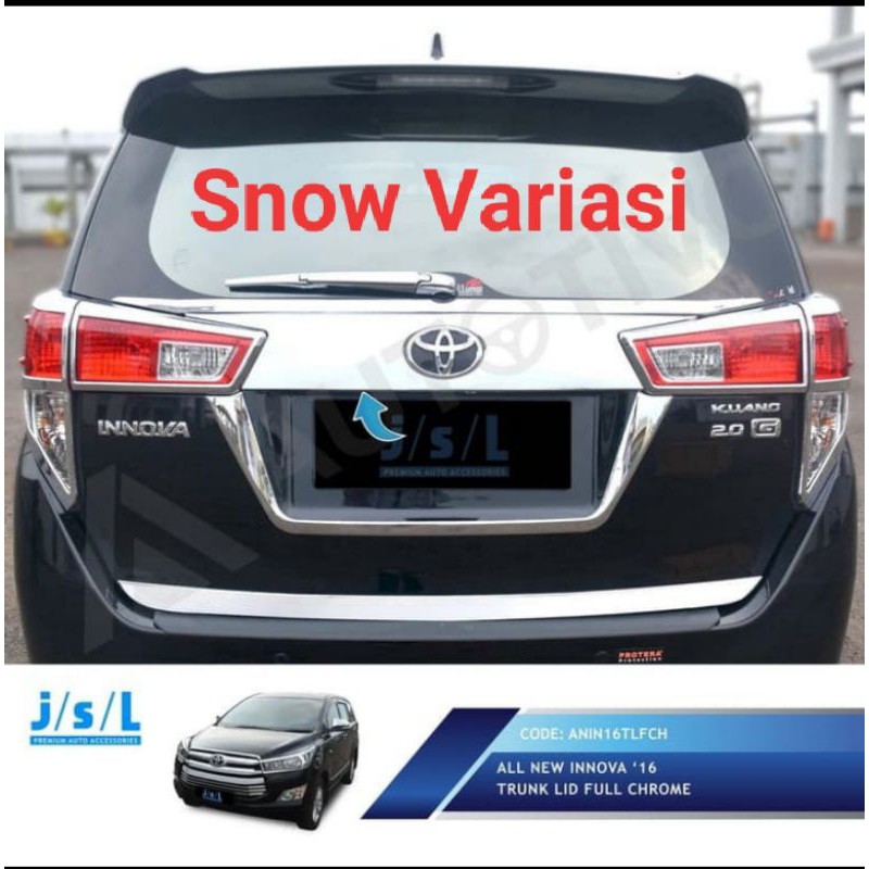 Toyota All New Innova Lis bagasi belakang trunk lid full chrome JSL