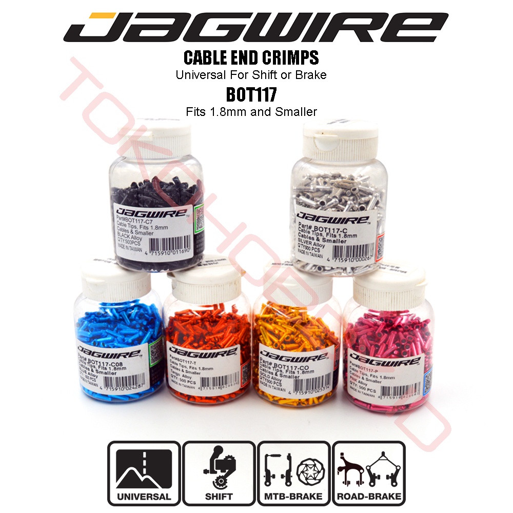 Jagwire BOT117 End Cup Cap Kepala Ujung Kabel Inner Shifter Rem Brake Sepeda Cable End Crimps