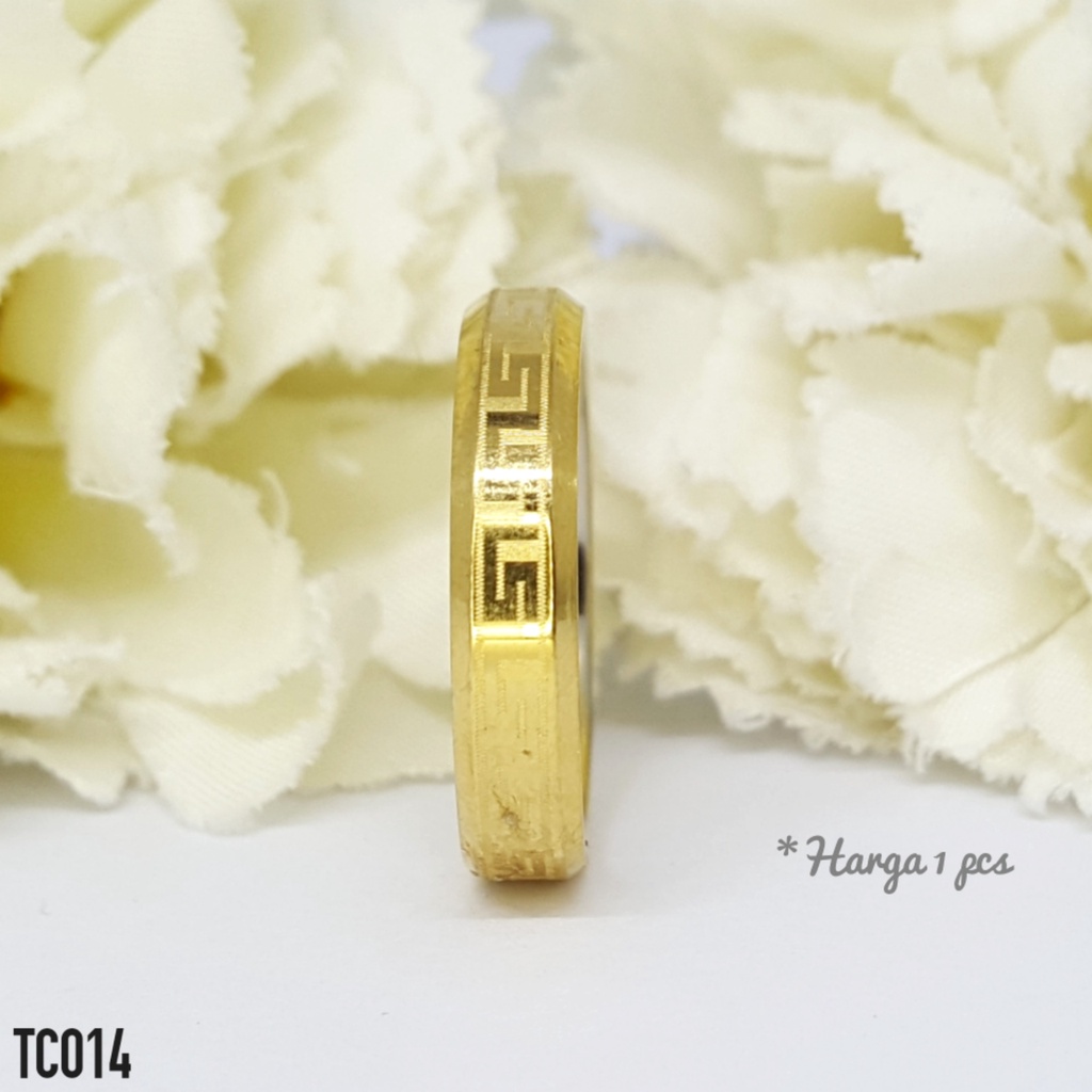 PGX Cincin Titanium Couple Emas Tunangan Aksesoris Fashion Perhiasan Anti Karat - TC014